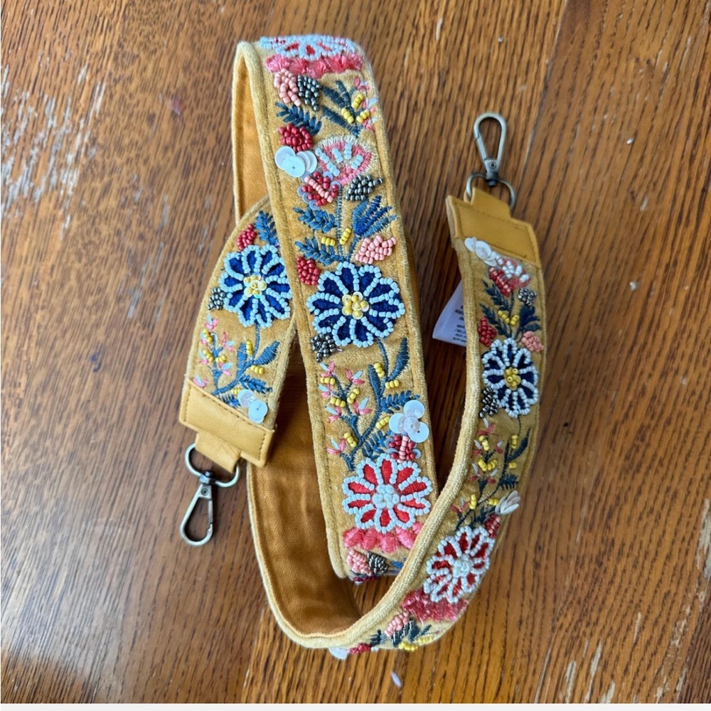 Floral Embroidered Bag Strap